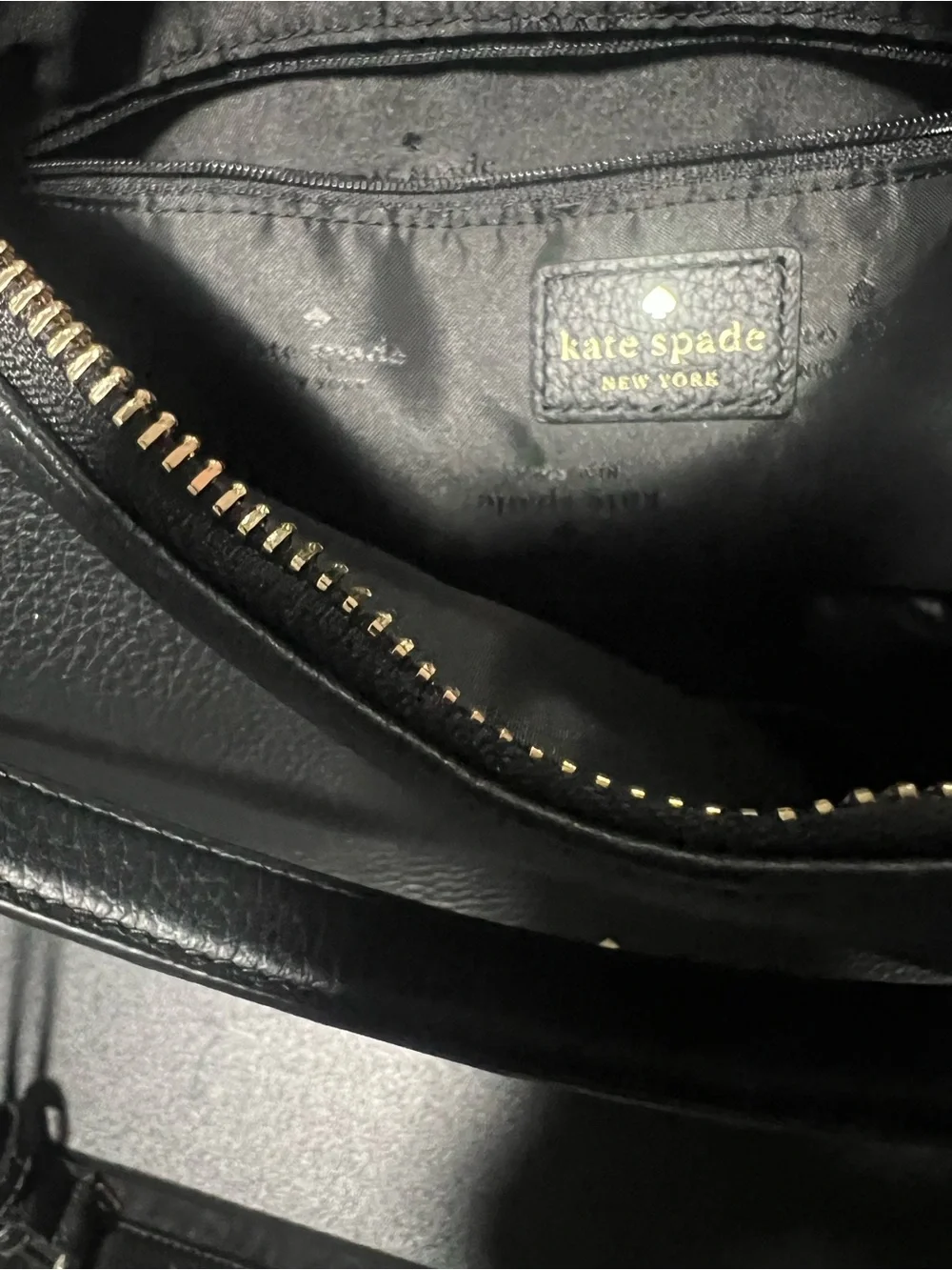 kate spade Black Pebbled Leather Hobo with Gold Hardware